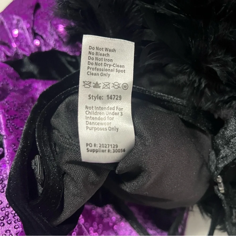 Weissman Don’t Forget My Love Dance Costume MC Medium (11-12) Velvet Feather Trm